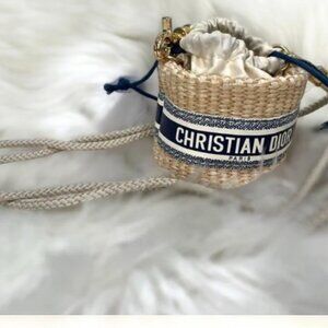 Dior Novelty Straw Mini Shoulder Bag - VIP Exclusive, Rare Compact Cross…